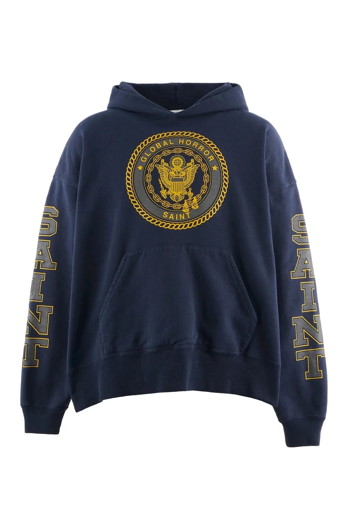 SAINT Mxxxxxx HOODIE/SAINT/NVY Reflective Angel Hoodie Blue S-XL Original open mold Loose cut Comfortable fit Top printing technology 3M reflective paste Best reflective effect in the industry Correct version Original consistent main mark/wash mark/cherub anti-counterfeiting